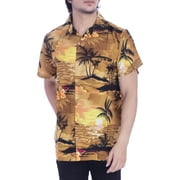 Varnit Crafts Hawaiian Shirt for Men Aloha Beach Brown XS