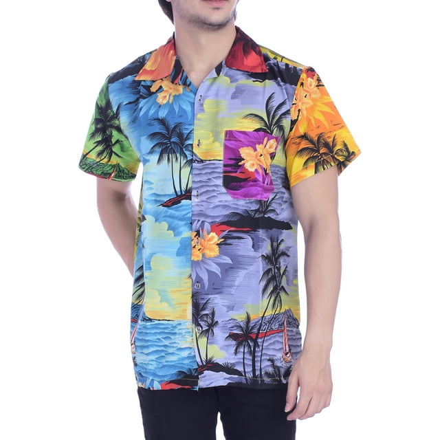 Varnit Crafts Hawaiian Shirt for Men Aloha Beach Motley S