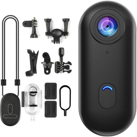 Varnock HD Action Camera, 4K/1080P Motorcycle Camera, Compact Magnetic Hands Free Body Cameras with Accessories for Cycling, Diving, Dashcam