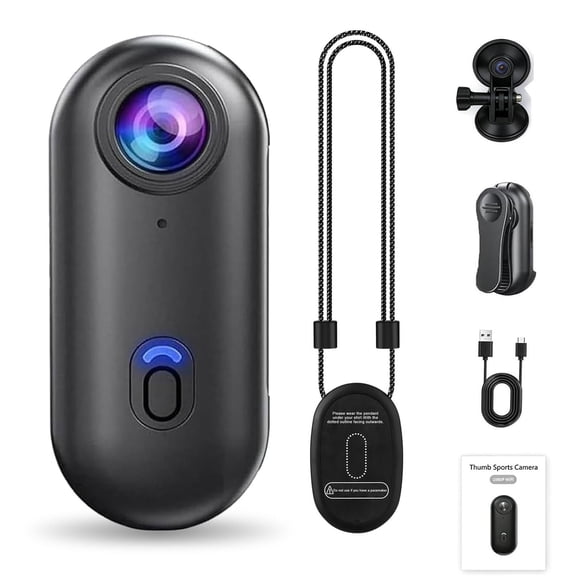 Varnock Hd Action Camera,I3 4K Thumb Action Camera With Spring Clip,Portable Chest Camera,Wearable Mini Body Sports Camera,Treklon Pov Camera,Pocket Camera,Helmet Camera For Cycling, Motorcycle