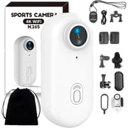 Varnock Hd Action Camera, Mini 4k Varnock Action Camera Accessories with 120  Wide-Angle Lens, Long Battery Life, 9 Mounting Accessories for Travel & Outdoor White