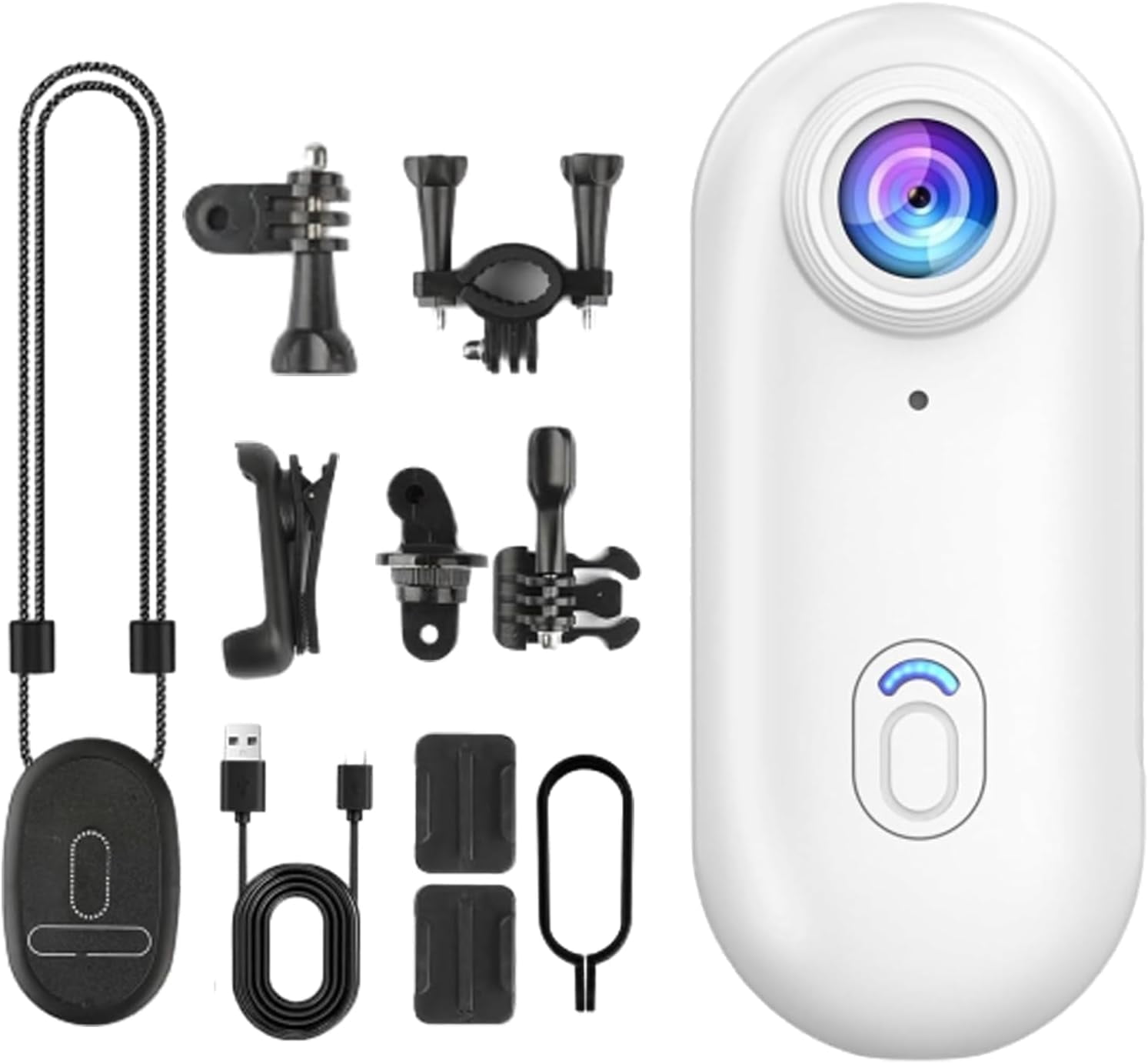 Hd Action Camera Waterproof Uhd Sports Thumb Action Cameras with Video Recording & Night Vision 360° Rotation for Cycling, Pet Walking and Outdoors Activities