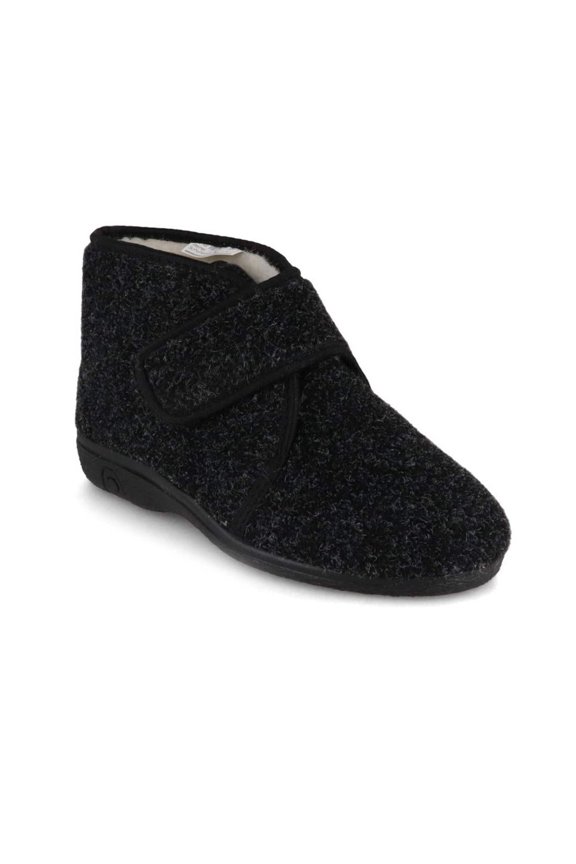 Slipper Boots | Velcro Fastener, Black
