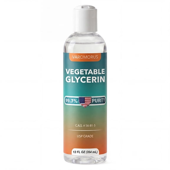 Varomorus Pure Vegetable Glycerin 99.7% USP Grade Soap Making, Skin Care, Hair Care & DIY Use 12 fl oz