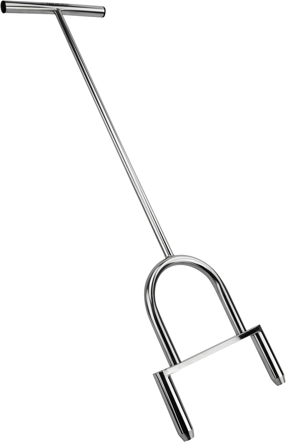 Varomorus Stainless Steel Lawn Plug Aerator, Manual Core Aeration Tool with T-Handle, Dual Coring Tubes, Heavy Duty Tool