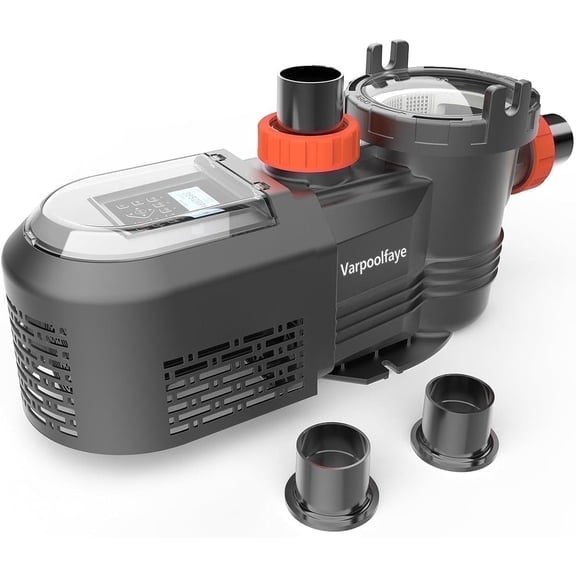 Varpoolfaye 1.8HP Variable Speed Swimming Pool Pump High-Flo In Ground Spa Pool 230V, Inground Pool Pump with Filter Basket 2/2.5" Fitting Included Set