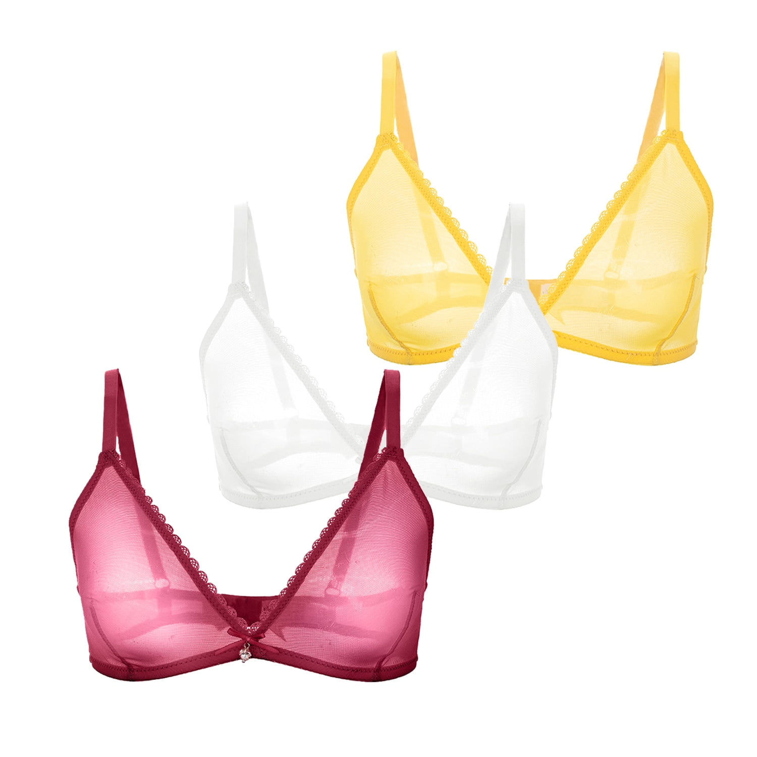 Varsbaby Lace Bra See Through Wirefree Bralette for Women