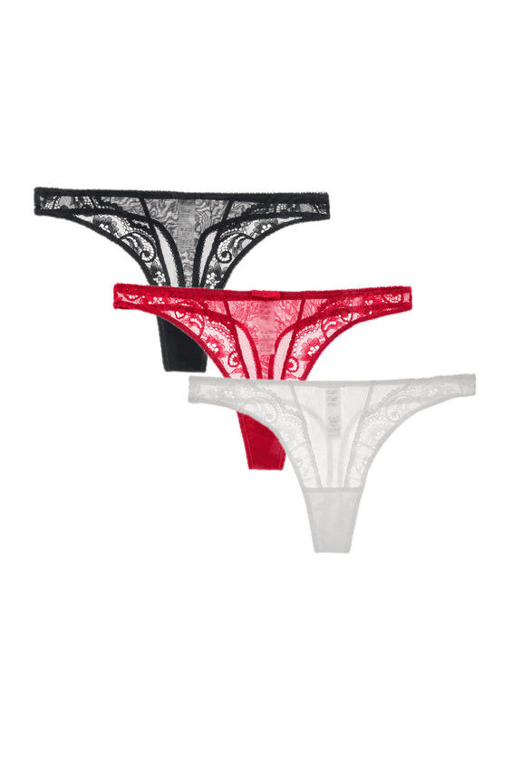 Lace Sexy Thongs Embroidery Transparent Low Rise Underwear Panty