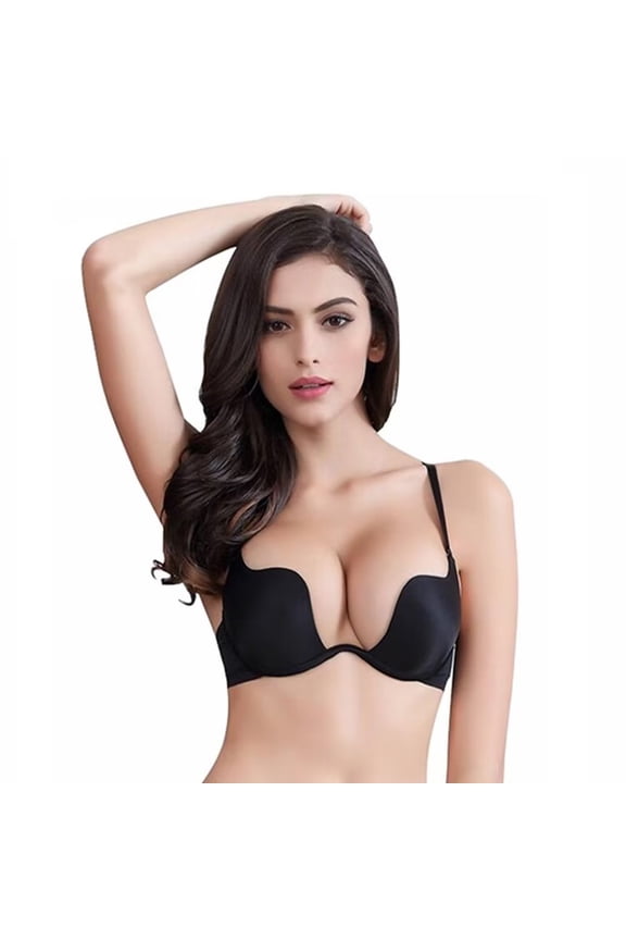 Multiway Padded Push Up Bra Seamless Underwire Deep U for Women