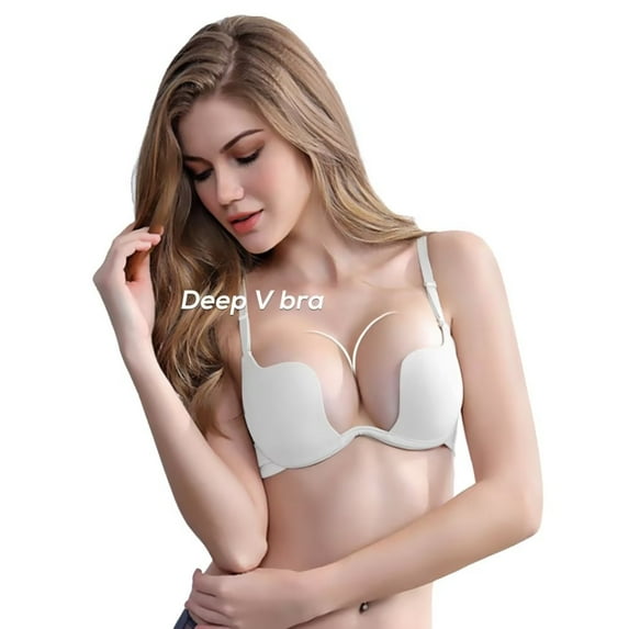 Varsbaby Multiway Padded Push Up Bra Seamless Underwire Deep U for Women