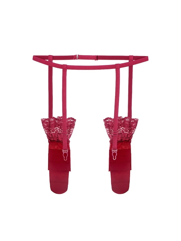 Solid High Waist Suspender Belt One size and Stockings for Women