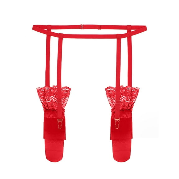 Varsbaby Solid High Waist Suspender Belt One size and Stockings for Women