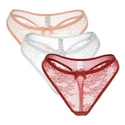 Varsbaby Thongs for Women Sexy See Through Thong Underwear Women 3 Pack