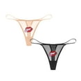 thumbnail image 1 of Varsbaby Woman's Sexy G-String Thongs with Lip Cartoon Stickers 2 Pack, 1 of 4