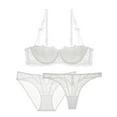 thumbnail image 1 of Varsbaby Women's Bra and Panties Set Lace Panties and Thongs Lingerie Set 3 Pce, 1 of 5