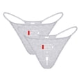thumbnail image 1 of Varsbaby Women's Cotton G-String Funny Thongs Panties with Charge Pattern 2 Pcs, 1 of 5