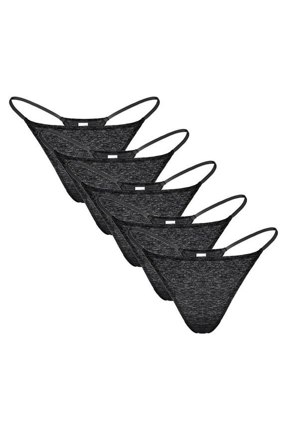 Women's Cotton G-String Thongs T-back Underwear 5 Pcs
