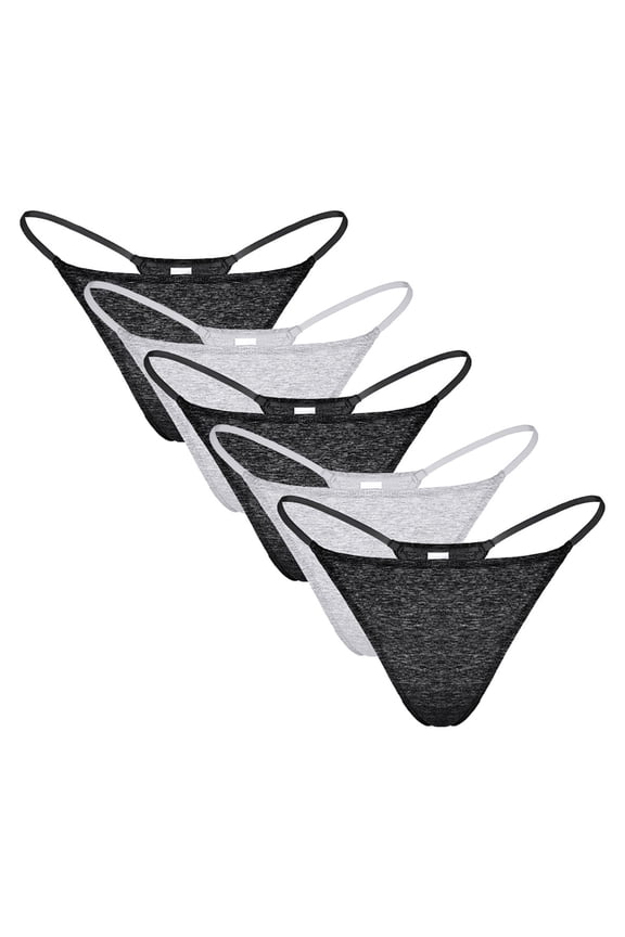 Women's Cotton G-String Thongs T-back Underwear 5 Pcs
