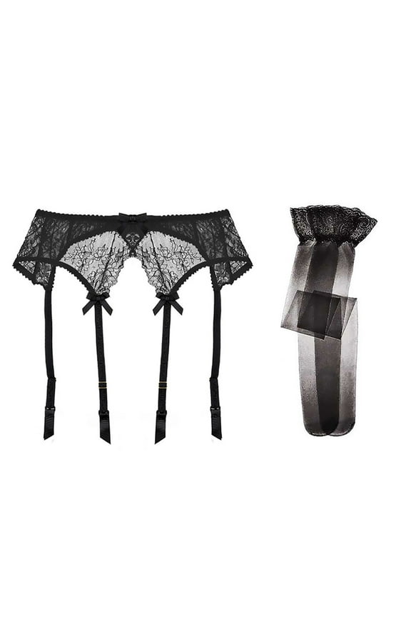 Women's Lace Garter Belt with Highly Elastic Stockings