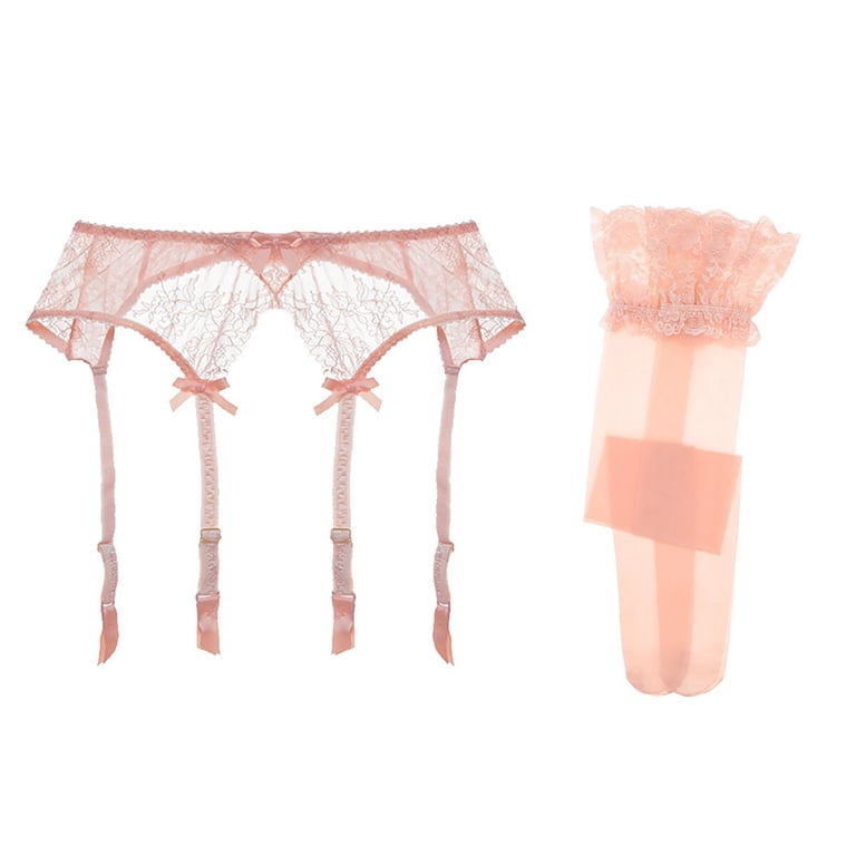 Varsbaby Women's Lace Garter Belt with Highly Elastic Stockings