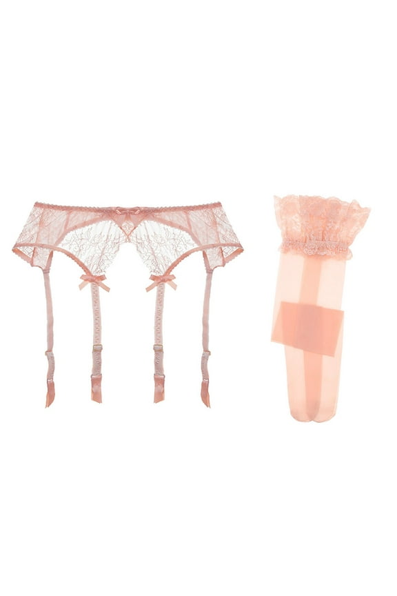 Women's Lace Garter Belt with Highly Elastic Stockings