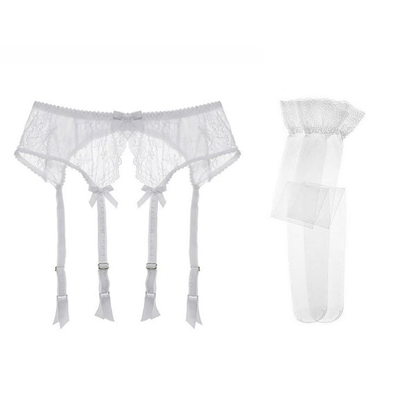 Varsbaby Women's Lace Garter Belt with Highly Elastic Stockings