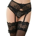 thumbnail image 1 of Varsbaby Women's Lace Panties Plus Size Garter Belt and High Stockings for Wedding, 1 of 8