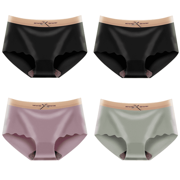 Varsbaby Women's Seamless Hipster Panties, 4 Pack Invisible Breathable Quick Dry Brief Ladies Stretch Panties