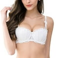 thumbnail image 1 of Varsbaby Women's Sexy Half Cup Thin Padded Bra and Panties Set Underwire Lingeire, 1 of 5
