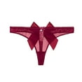 thumbnail image 1 of Varsbaby Women's Thongs T Back Underwear Sexy Lace G-String with Exquisite Bow, 1 of 5