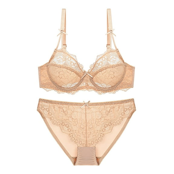 Varsbaby Women's Underwire Bra and Panties Set Lace Lingerie Sets