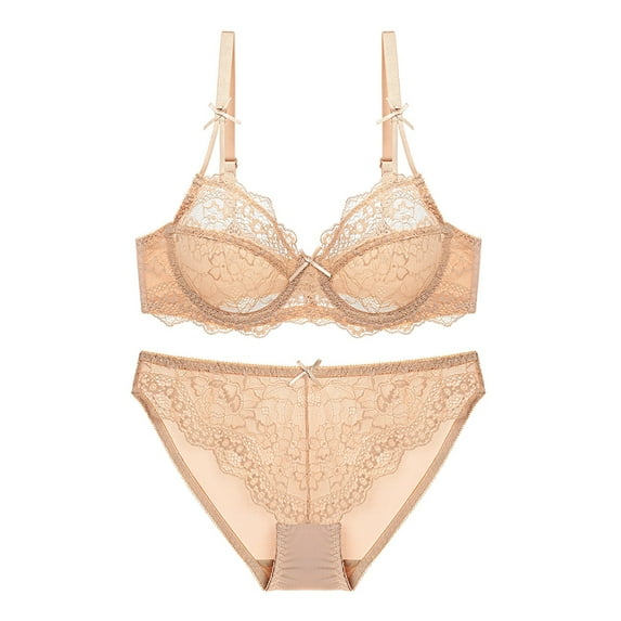 Varsbaby Women's Underwire Bra and Panties Set Lace Lingerie Sets