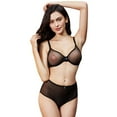 thumbnail image 1 of Varsbaby Women's Underwire Sheer Bra and High Waist Panties Sets, 1 of 5