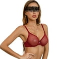 thumbnail image 1 of Varsbaby Women's Unlined Bra See Through Underwear with Lace Eyemask, 1 of 5