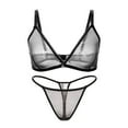 thumbnail image 1 of Varsbaby Women's Wire Free Bra Underwear and G-string Lingerie Set, 1 of 5