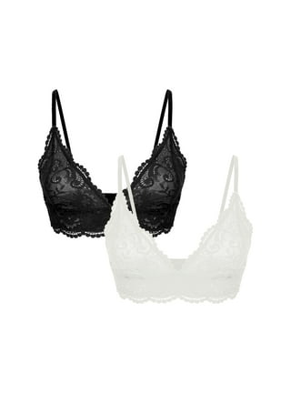 purcolt Front Closure Double Support Wireless Bra, Lace Bra with  Stay-in-Place Straps, Full-Coverage Wire-Free Lightly Lined Comfort  Bralette for Everyday Wear 