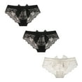 thumbnail image 1 of Varsbaby Womens Sexy Lace Panties Pack of 3pcs Midnight Lingerie Underwear with Bow Knot, 1 of 5