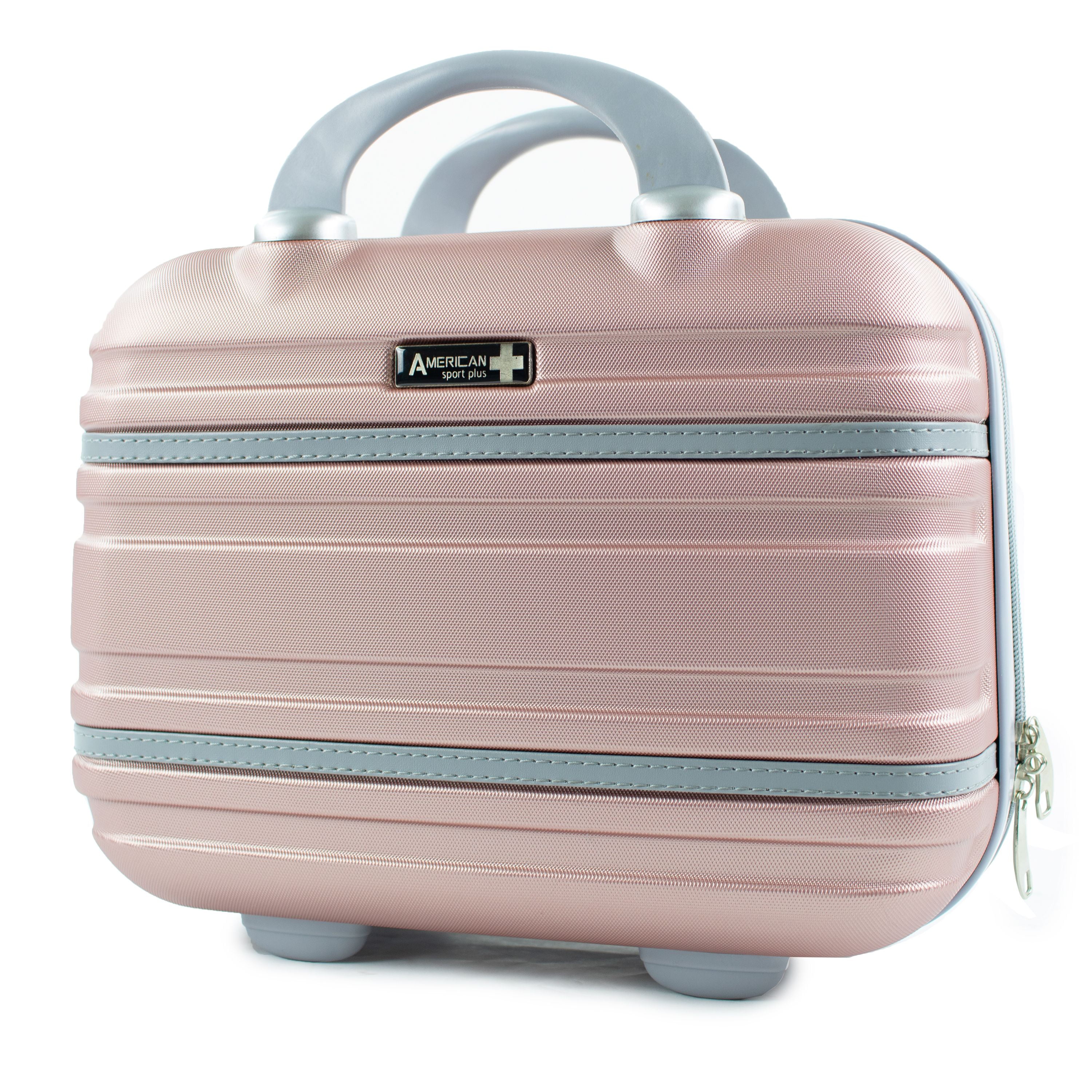 Varsity 11" Cosmetic Hardside Vanity Case, Rose Gold/Grey