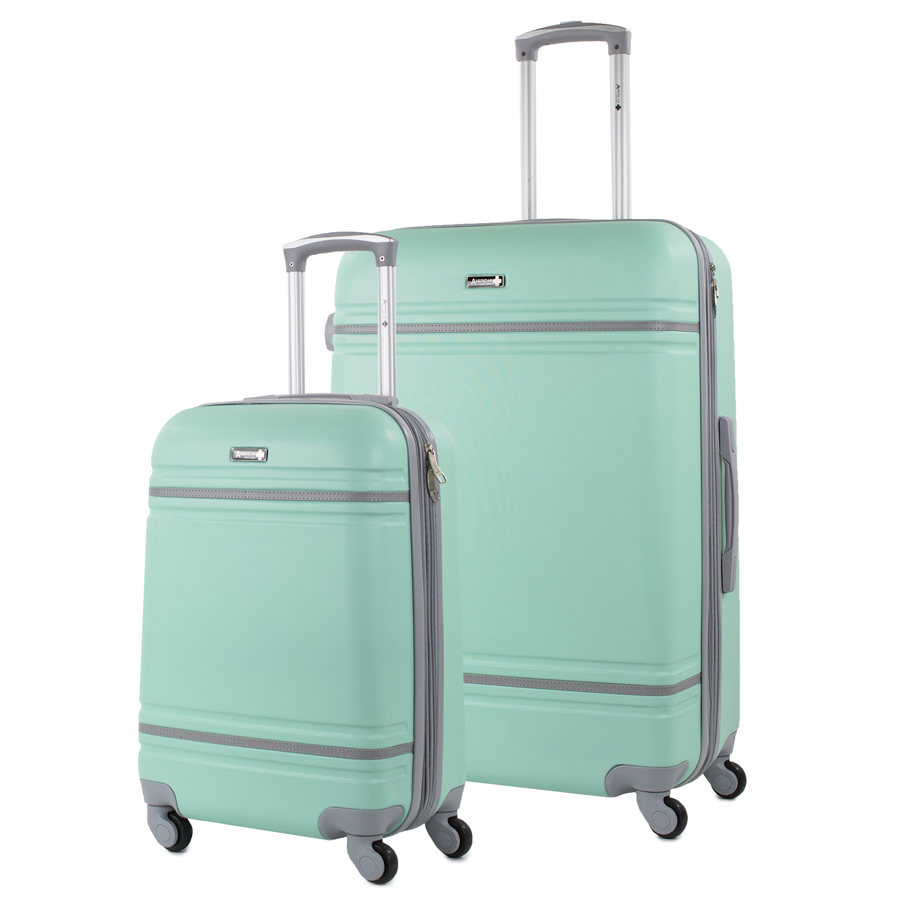 Varsity 2Piece 28"/20" Hardside Spinner Luggage Set, Mint/Grey