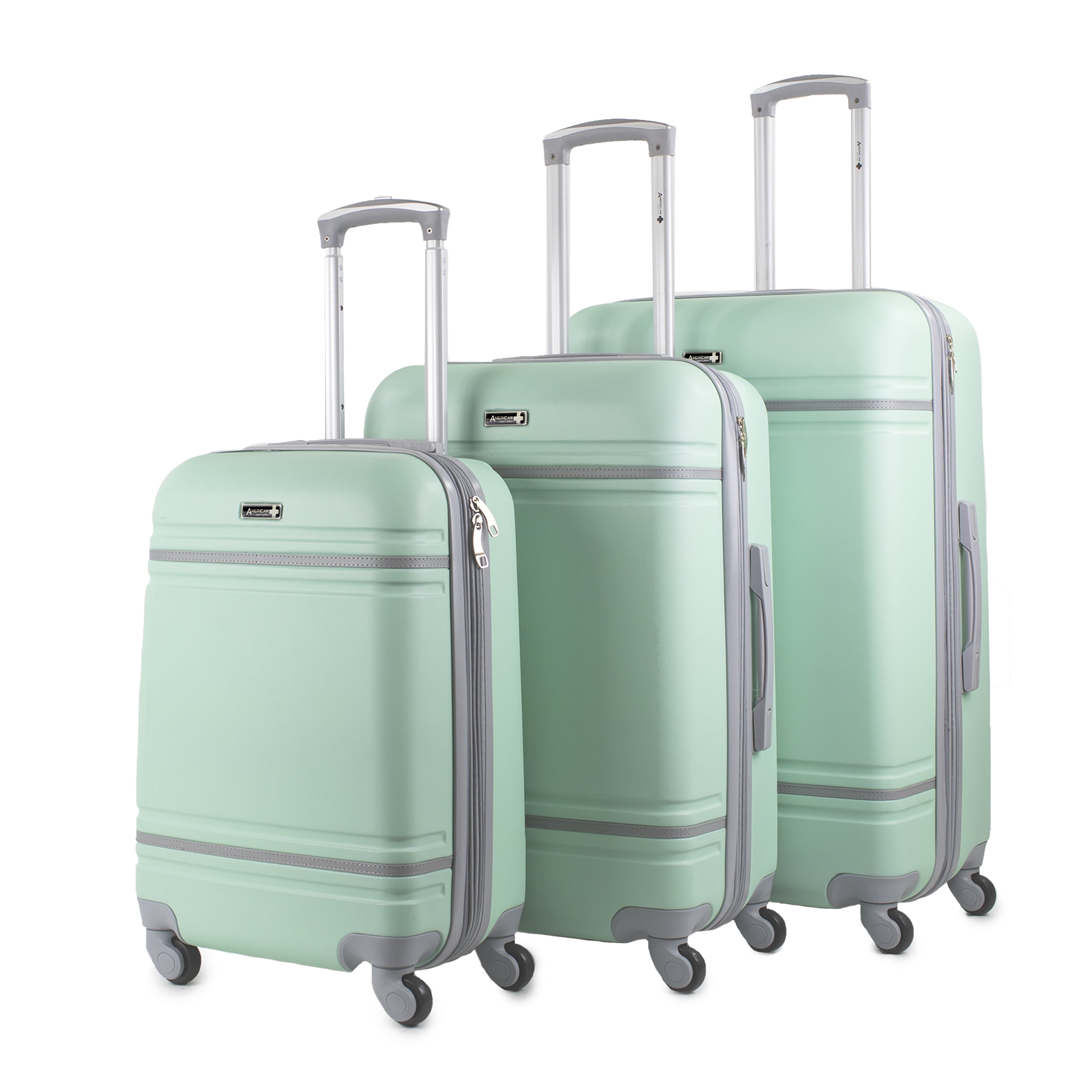 Varsity 3Piece Expandable Spinner Luggage Set, Mint/Grey