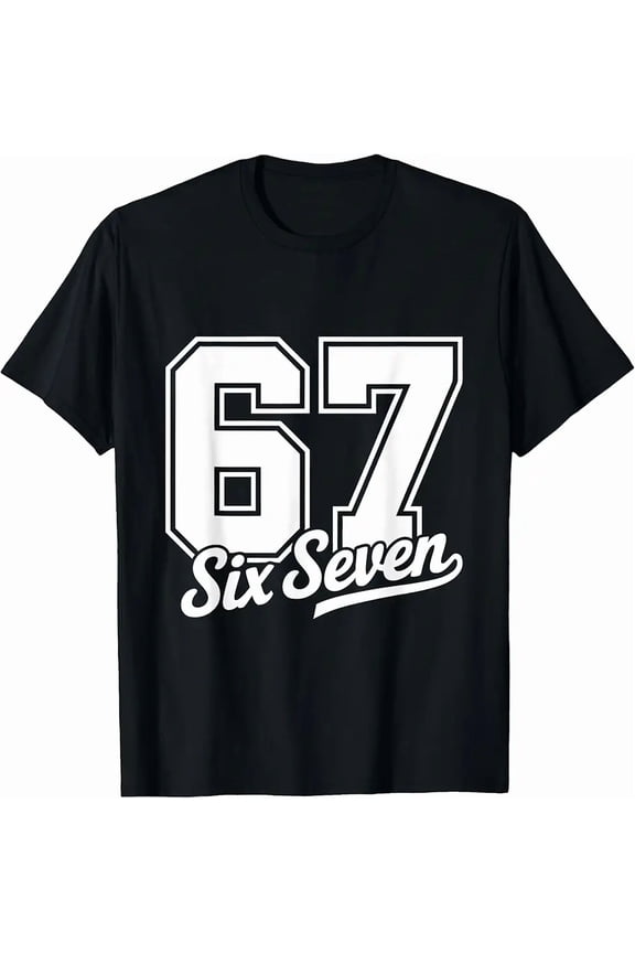 Varsity Athletic Number 67 Six Seven for Unisex Short Sleeve Graphic T-Shirt