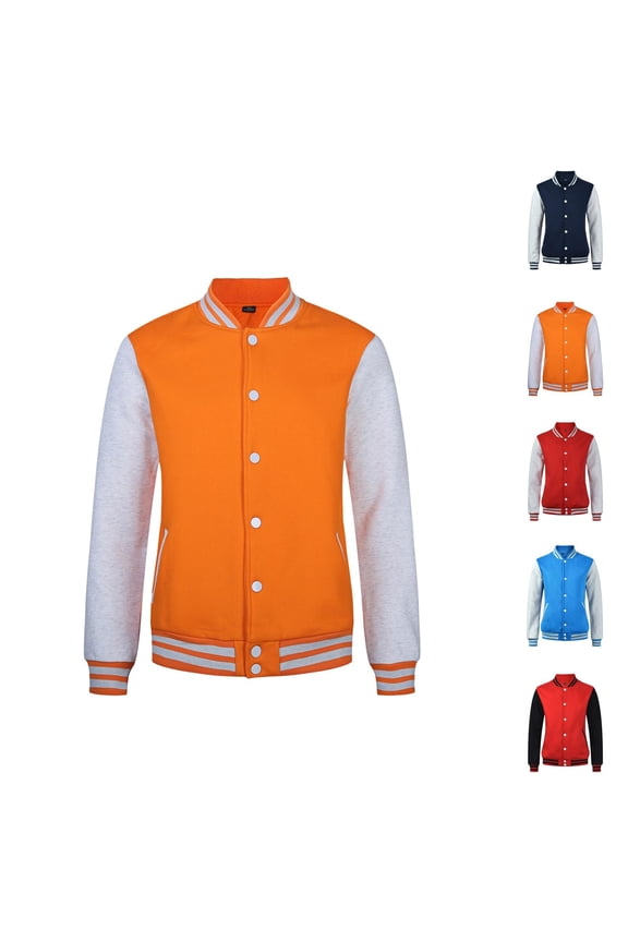Varsity Baseball Jacket for Women 2025 Long Sleeve Button Casual Letterman Bomber Jackets with Pockets Outerwear