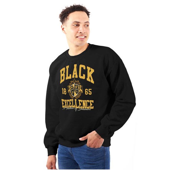 Varsity Black Excellence Shield Unisex Plus Fleece Graphic Sweatshirt Brisco Brands 2X