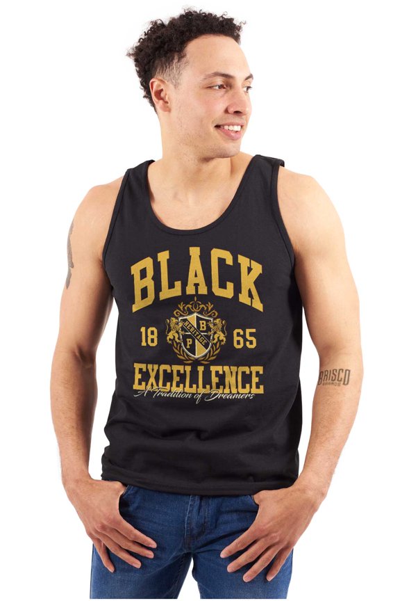 Varsity Black Excellence Shield Tank Top T Shirts Men Women Brisco Brands S