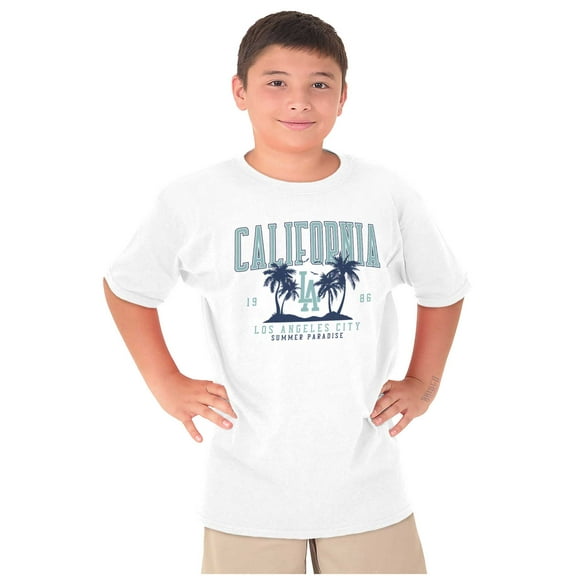 Varsity California LA Palm Trees Crewneck T Shirts Boy Girl Teen Brisco Brands X
