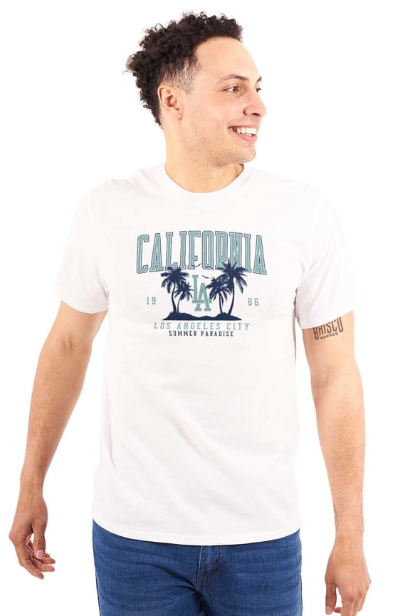 Varsity California LA Palm Trees Men's Graphic T Shirt Tees Brisco Brands L