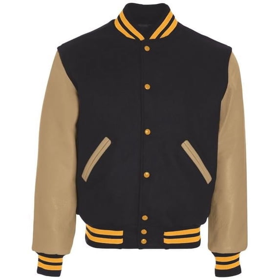 Varsity Drk Navy/Cream/Lt Gold Wool Jacket by Holloway Sportswear - Adult Medium
