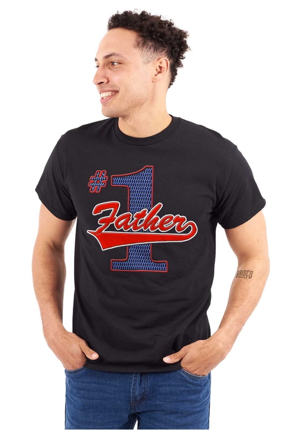 Varsity Father's Day Number 1 Dad Men's Graphic T Shirt Tees Brisco Brands S