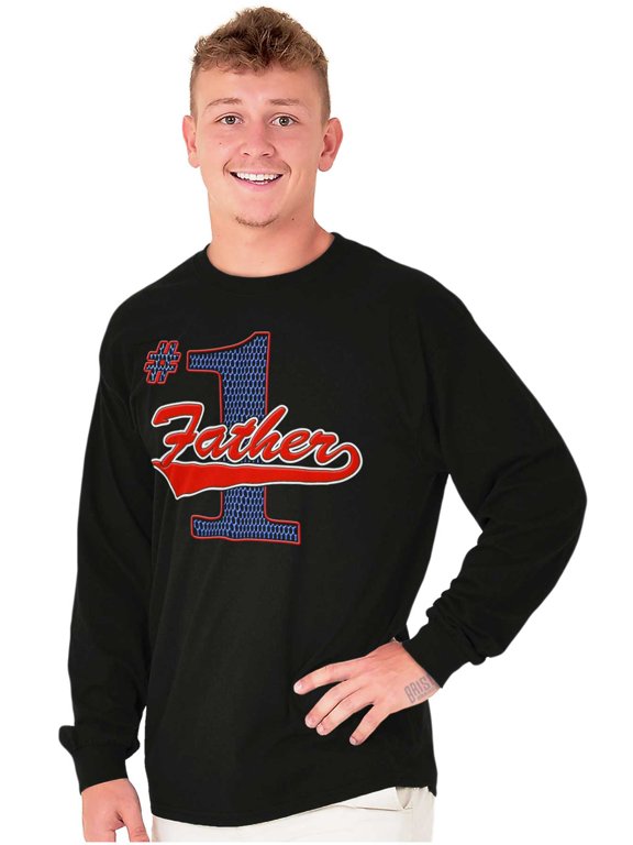 Varsity Father's Day Number 1 Dad Men's Long Sleeve Tee T Shirt Brisco Brands M