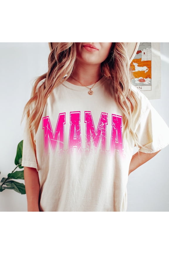 Varsity Font Mama Shirt, Gradient Distressed Varsity Mama Shirt, Grunge Mom Shirt, Collegiate Mama Shirt, Mama Ombre Shirt